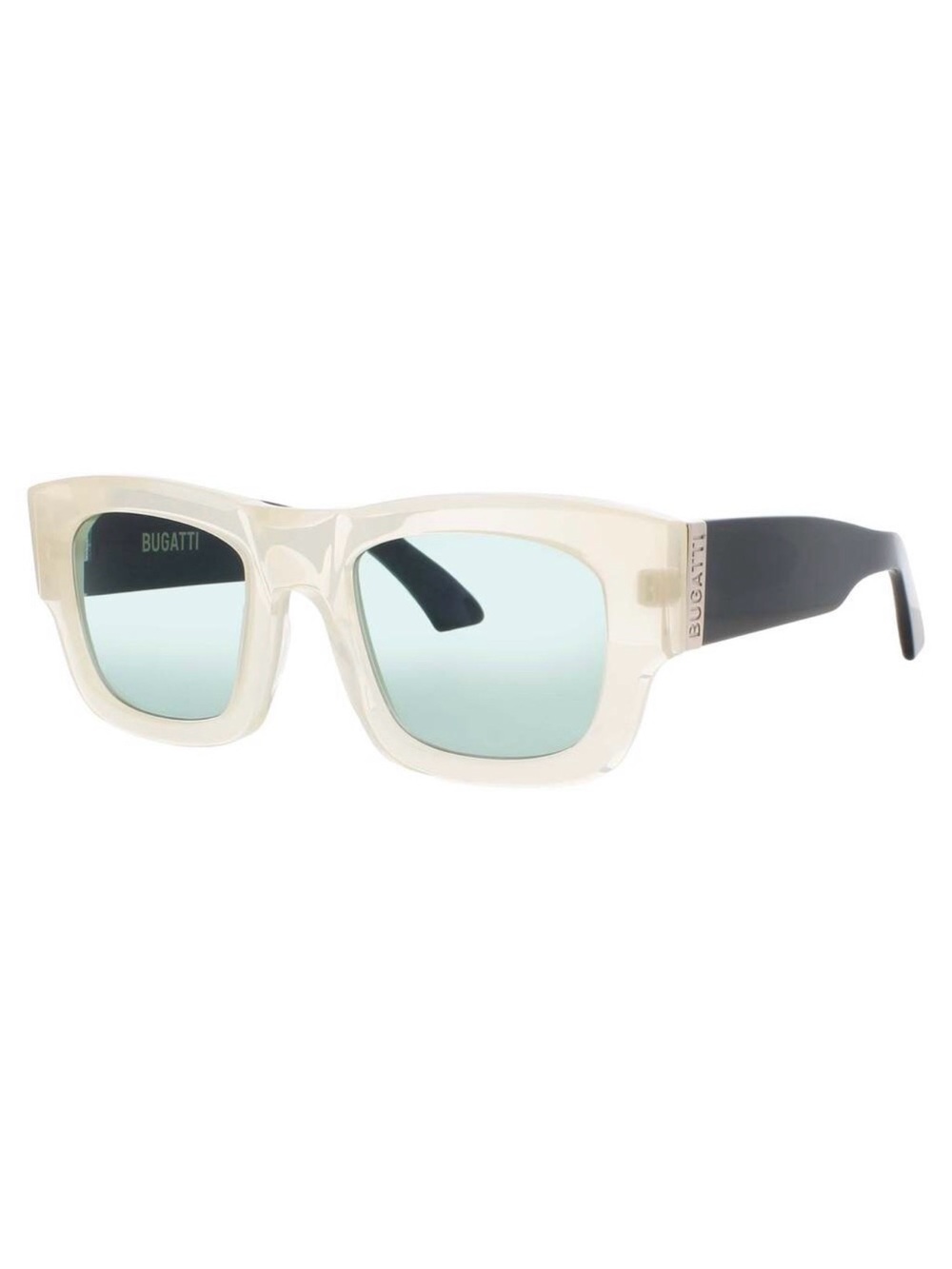 NEW BUGATTI 48M BNE/BK BONE / BLACK / STERLING SILVER Sunglasses Authentic